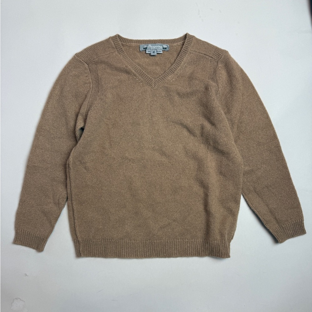 Bonpoint Light Brown V-Neck Sweater